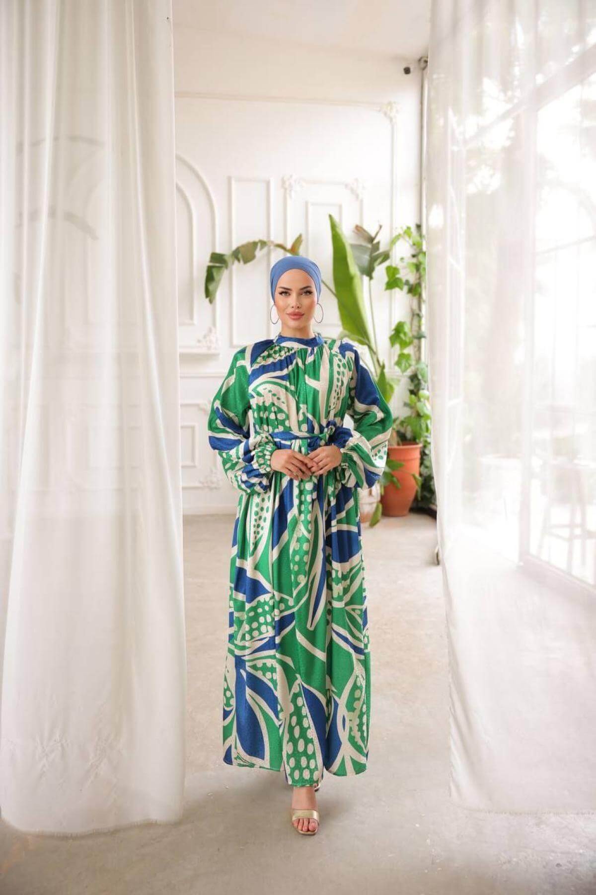 Women hijab maxi dress wholesale Multi color 697349