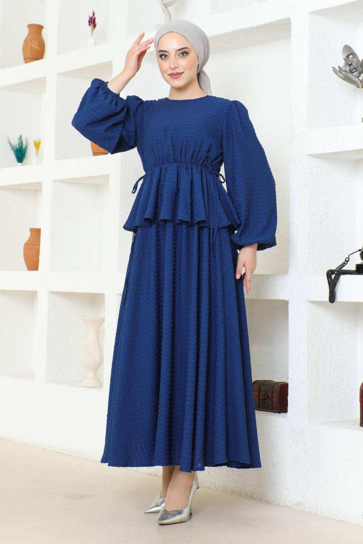 Women hijab maxi dress wholesale Navy color 695778