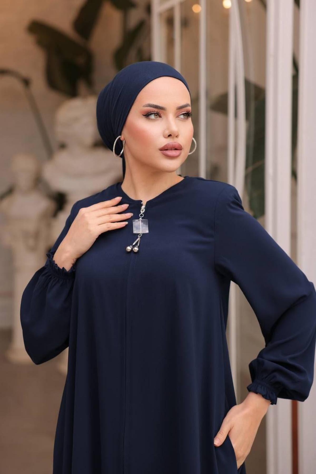 Women hijab maxi dress wholesale Navy color 697381