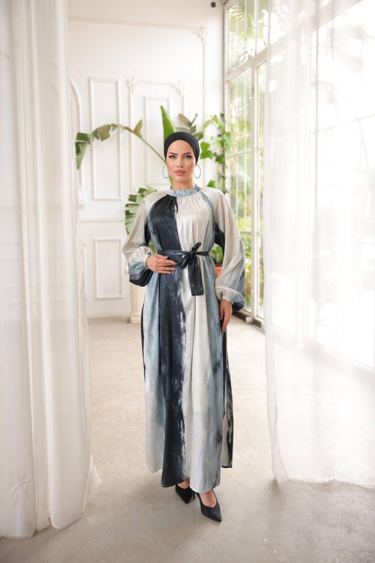 Women hijab maxi dress wholesale Navy color 697332