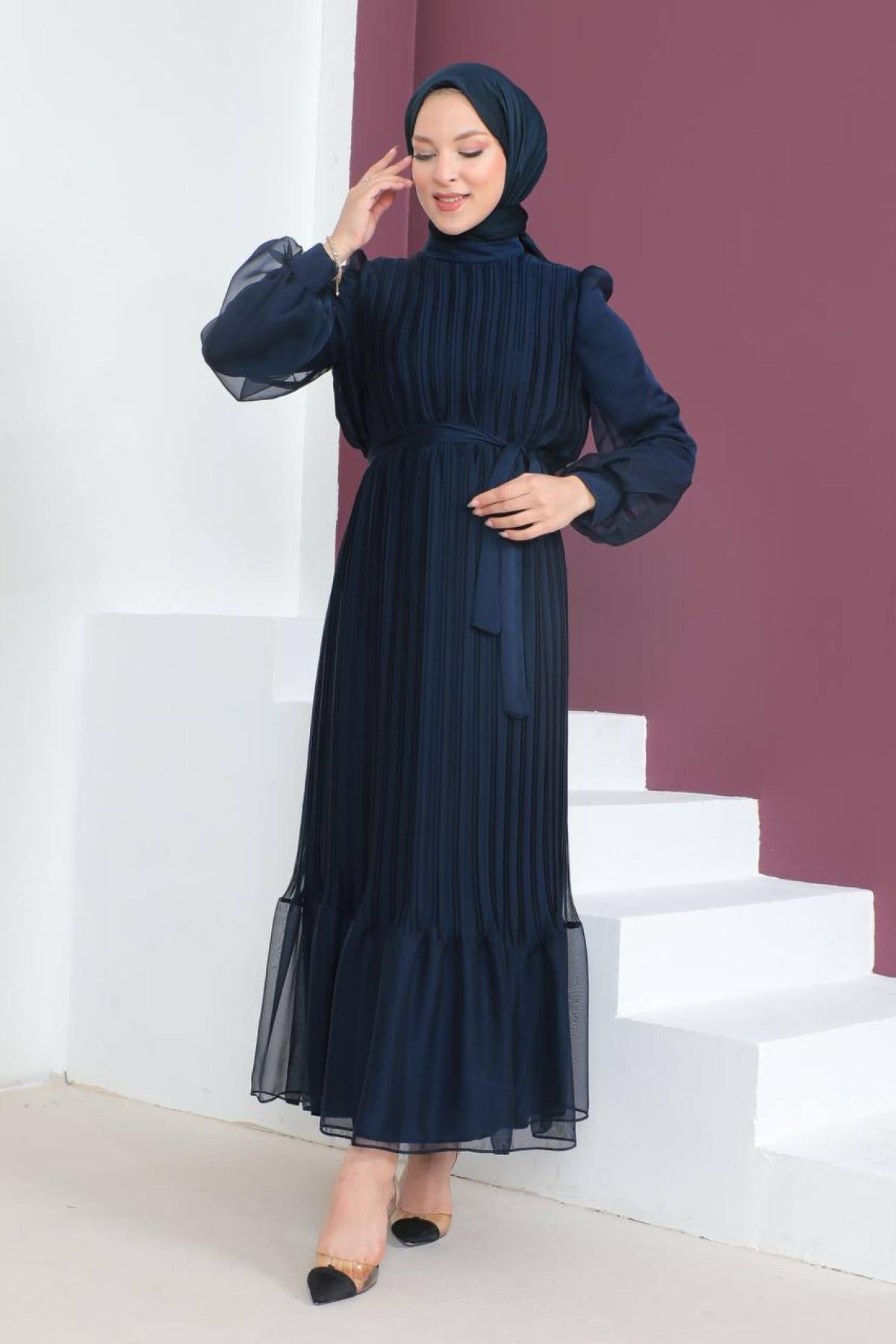 Women hijab maxi dress wholesale Navy color 695968