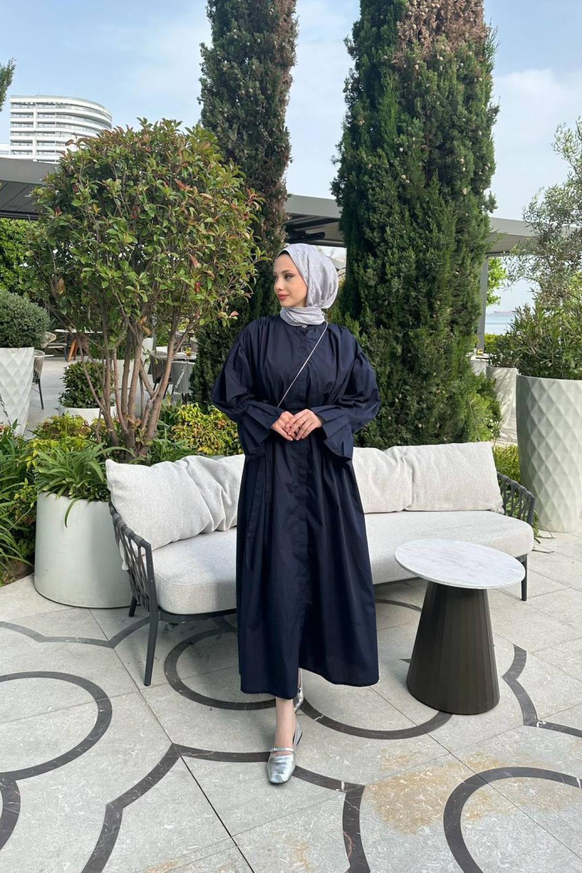Women hijab maxi dress wholesale Navy color 695762