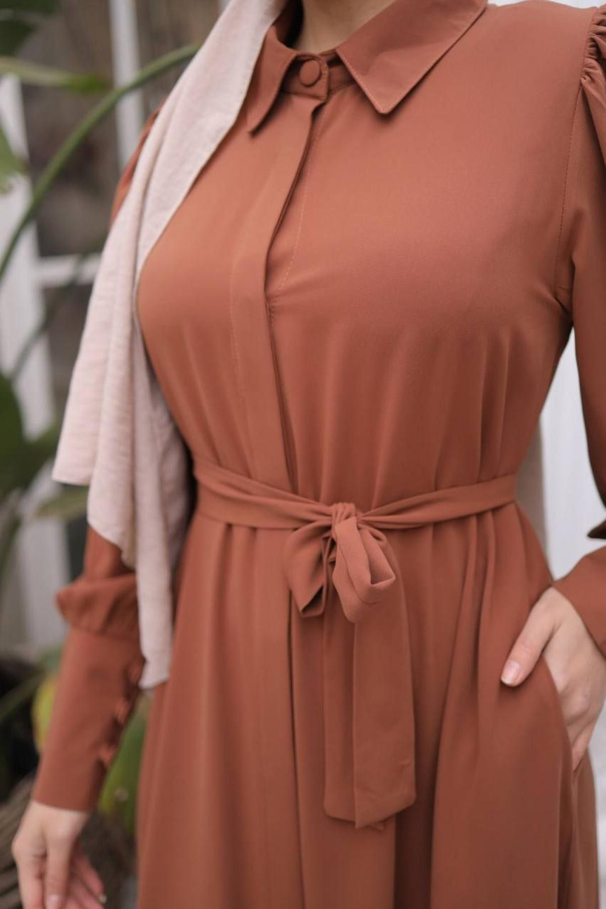 Women hijab maxi dress wholesale Orange color 697368