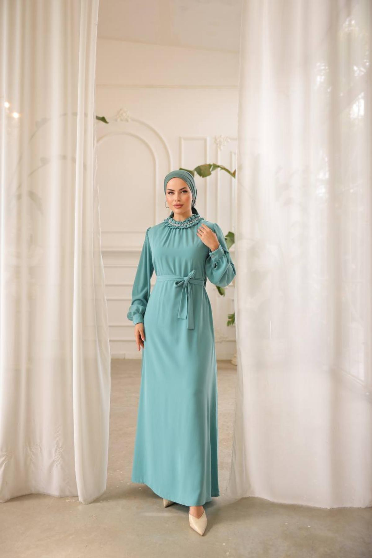 Women hijab maxi dress wholesale Pale Mint color 695820