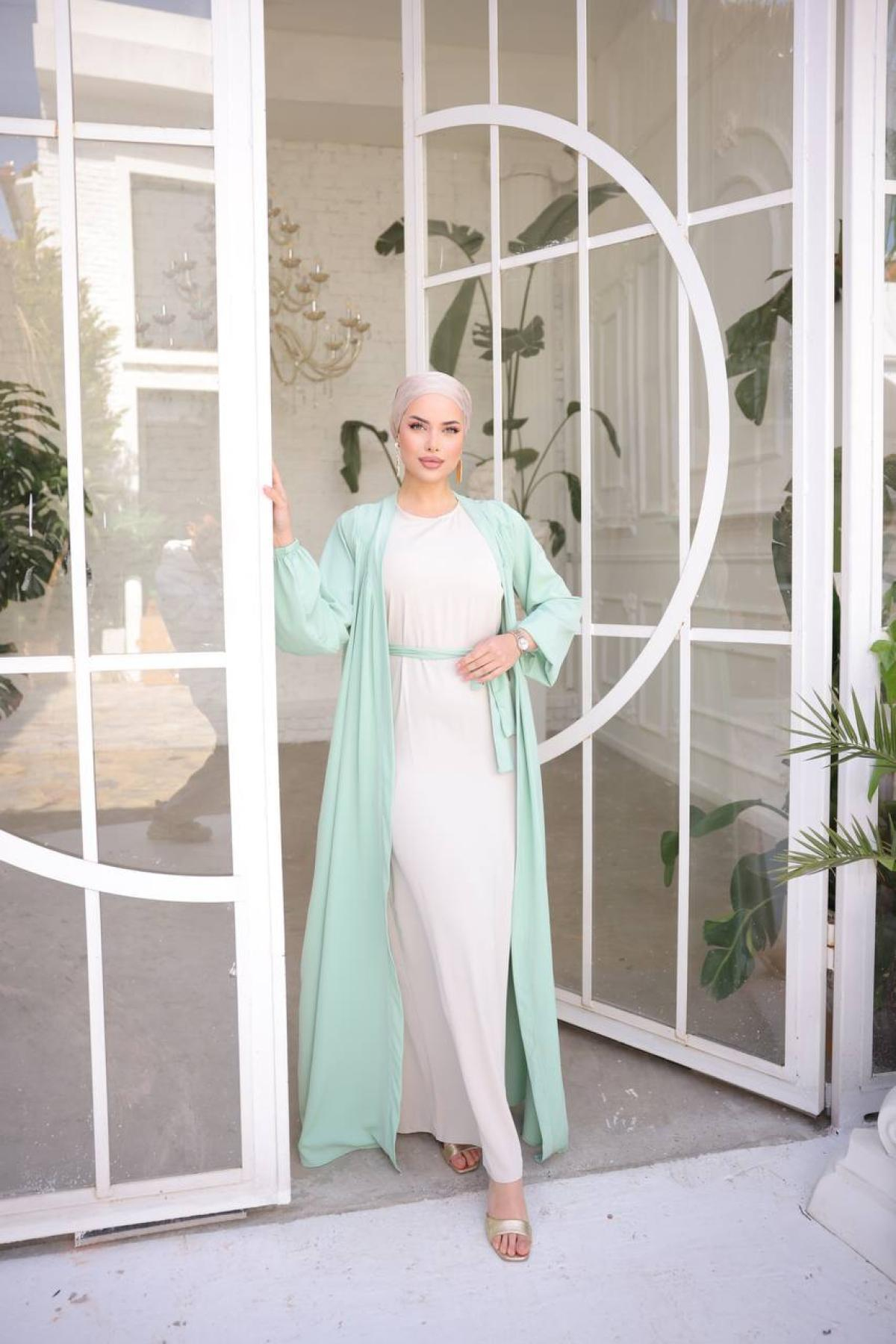 Women hijab maxi dress wholesale Pale Mint color 695810