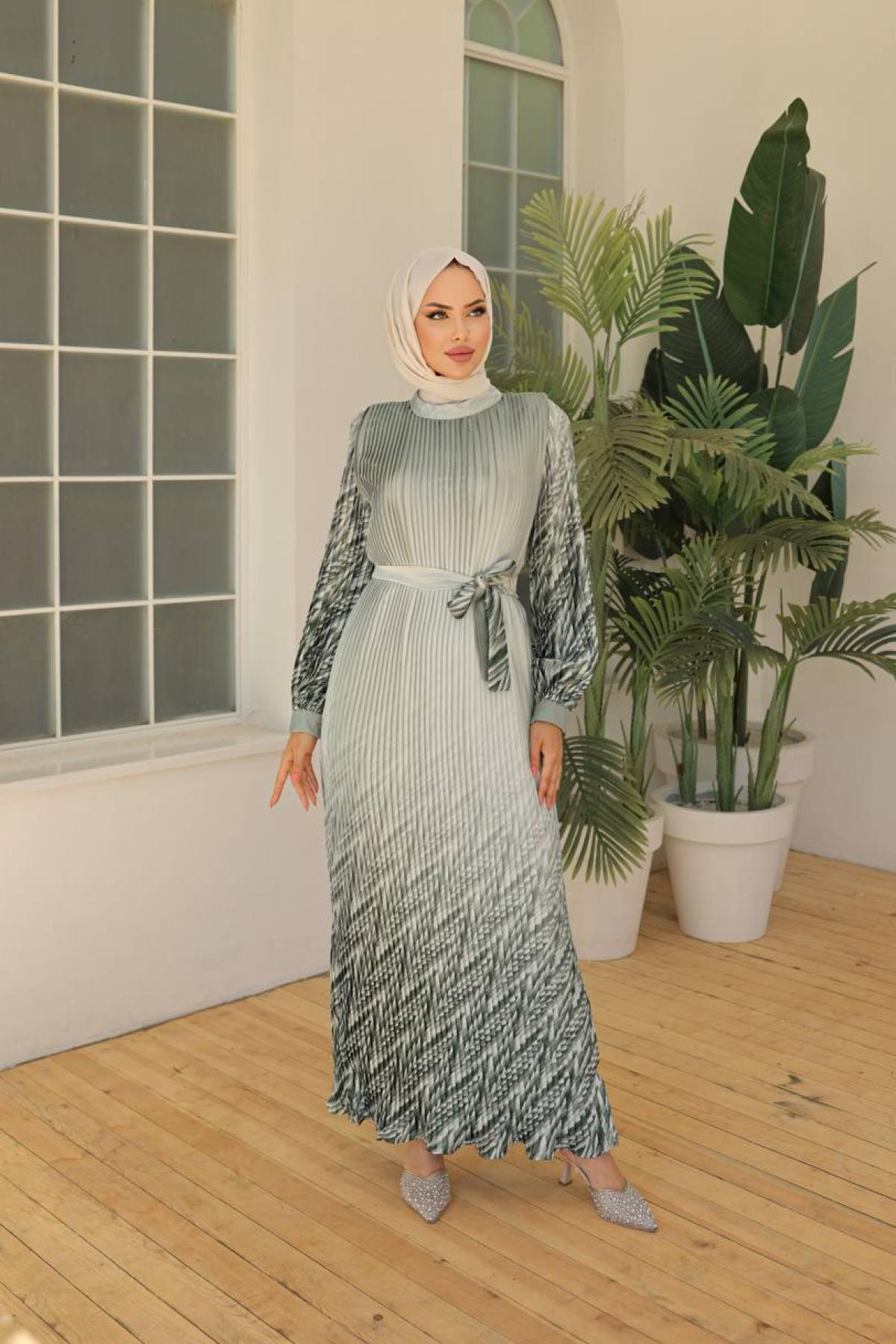 Women hijab maxi dress wholesale Pale Mint color 695982