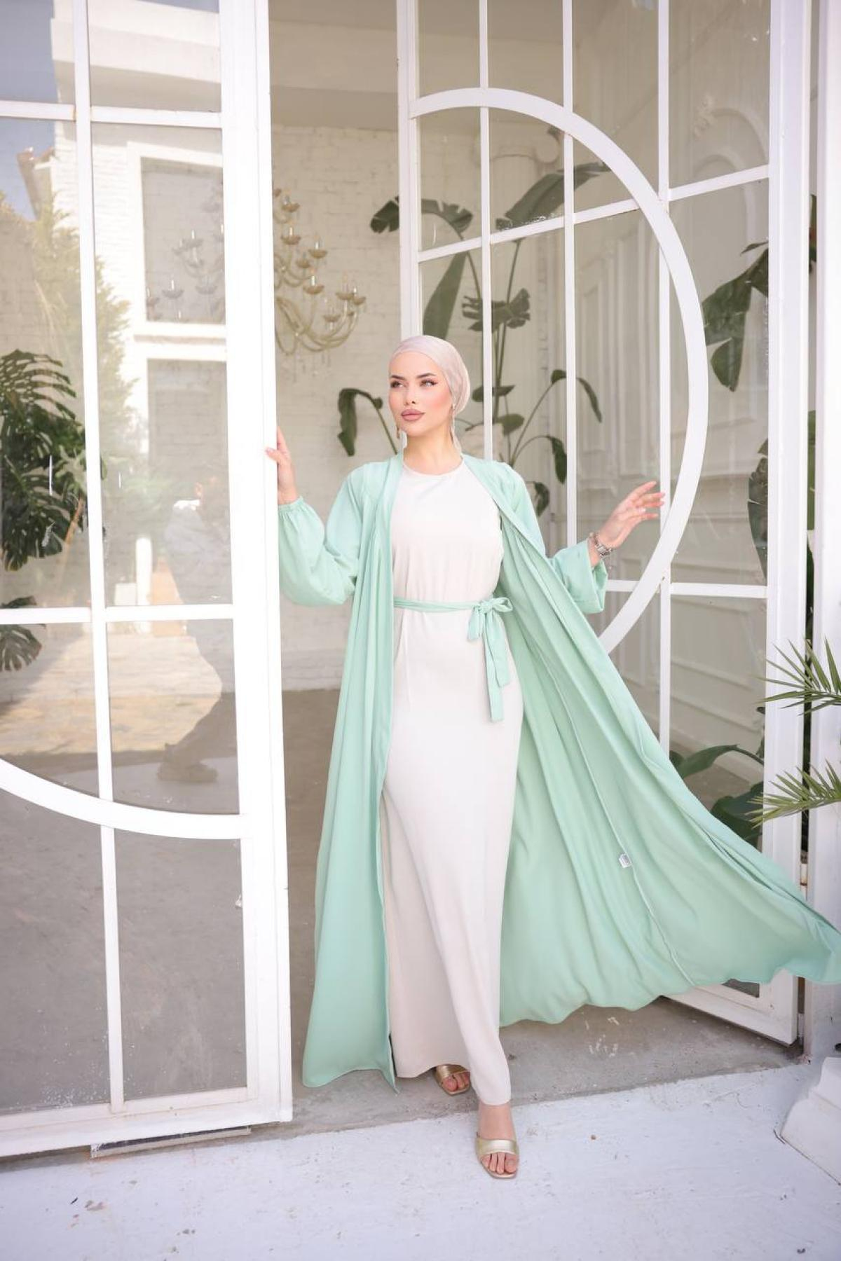 Women hijab maxi dress wholesale Pale Mint color 695810
