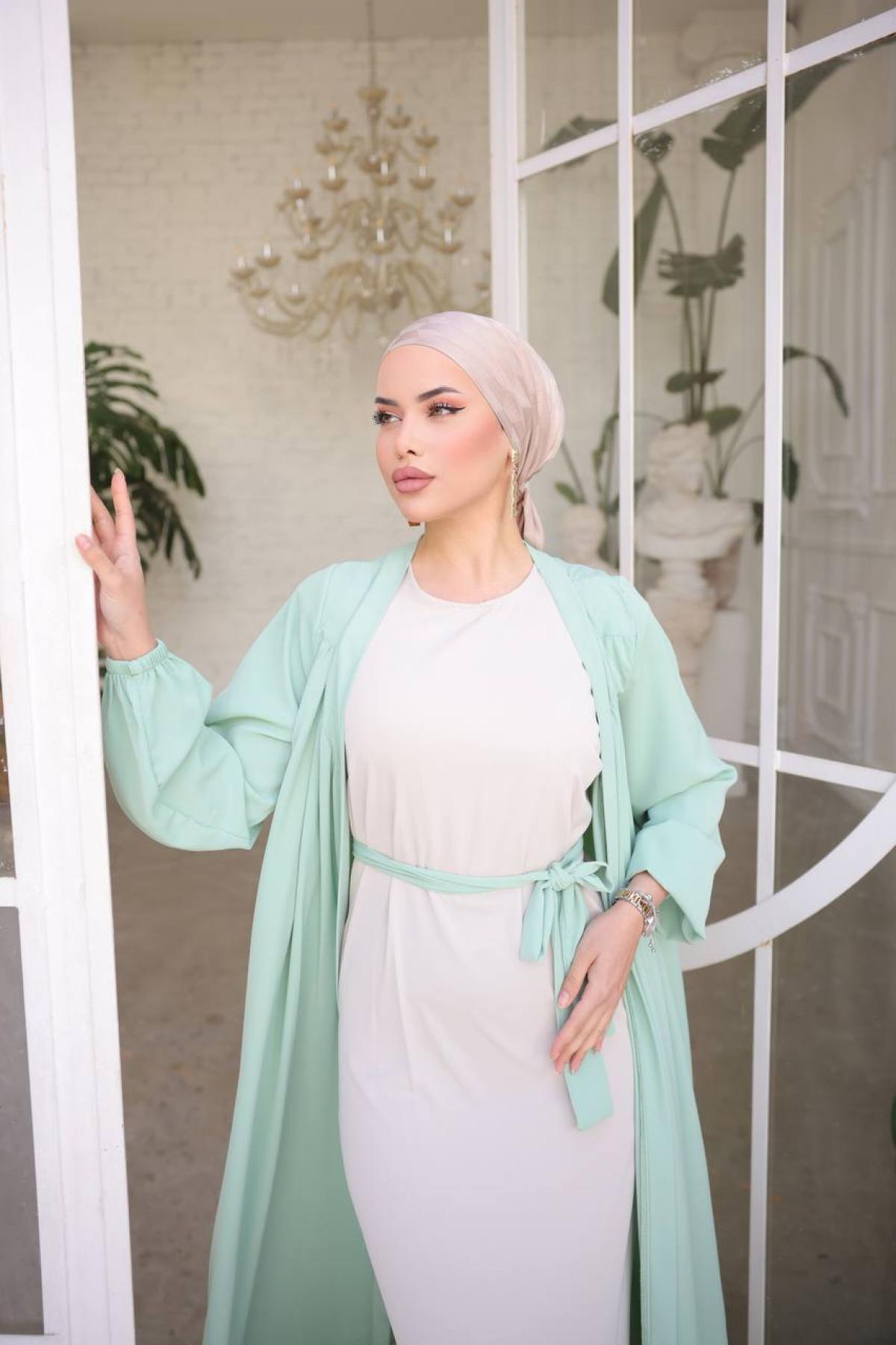 Women hijab maxi dress wholesale Pale Mint color 695810