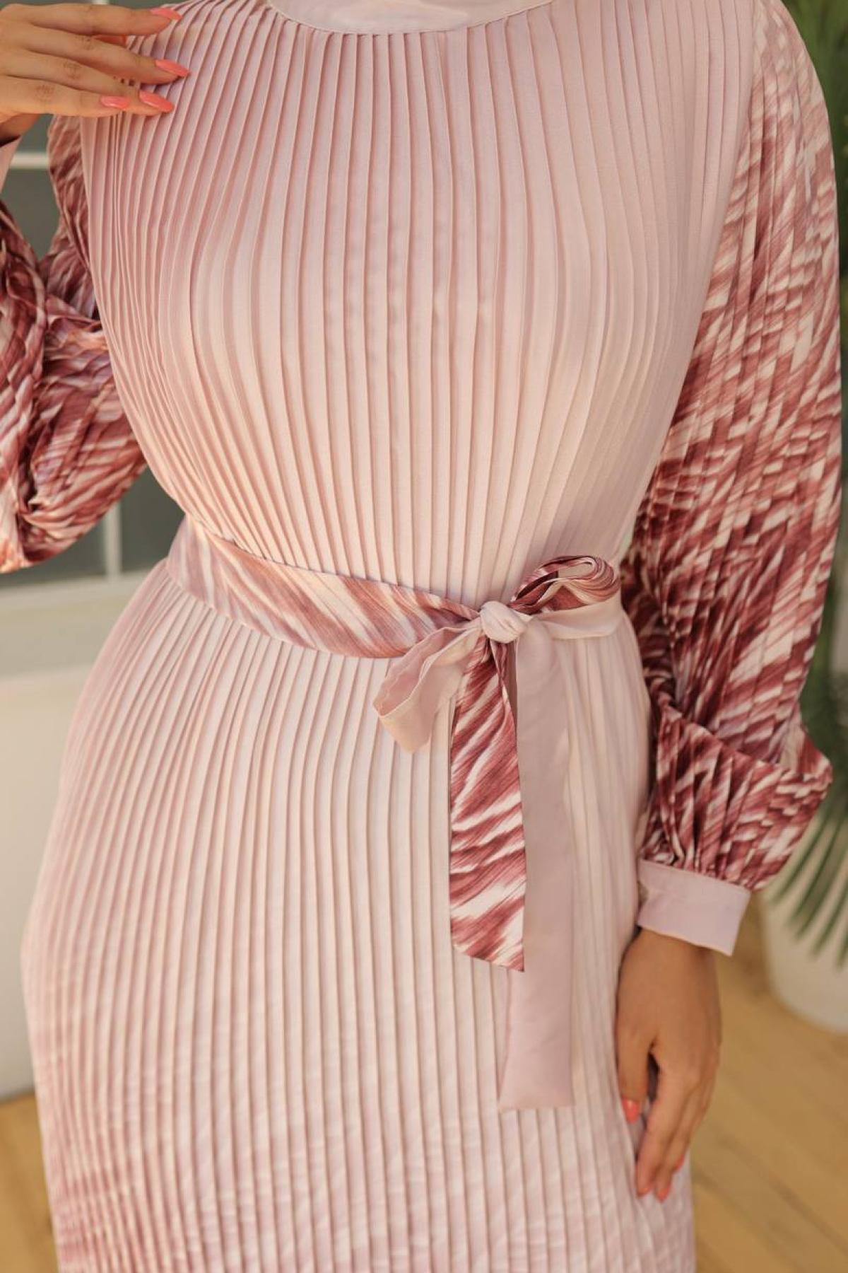 Women hijab maxi dress wholesale Pink color 695981