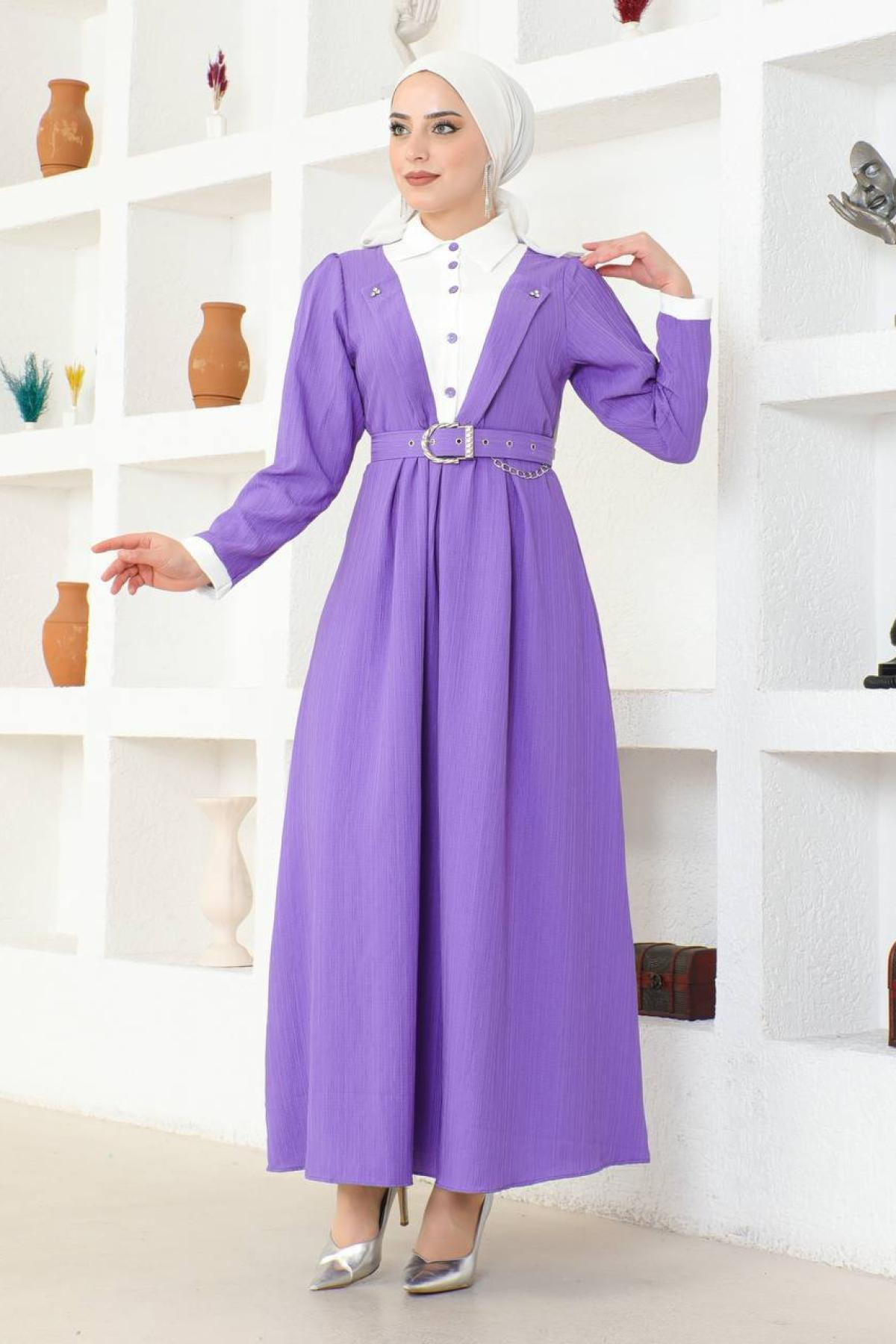 Women hijab maxi dress wholesale Purple color 695758