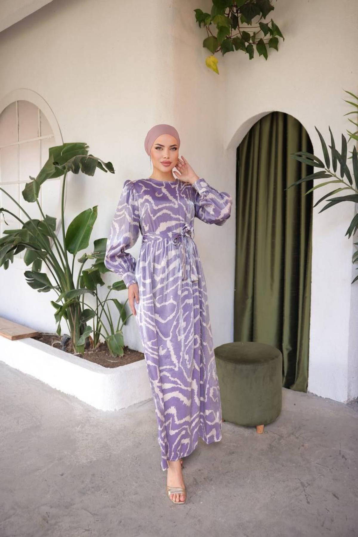 Women hijab maxi dress wholesale Purple color 697357