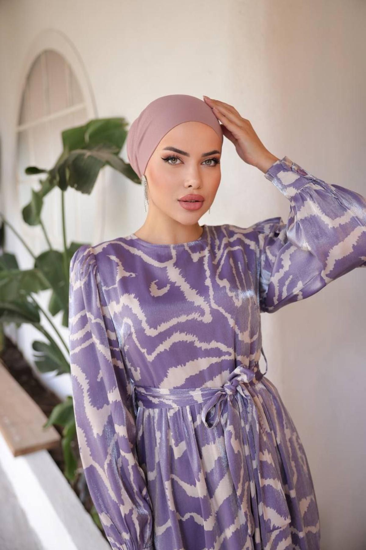 Women hijab maxi dress wholesale Purple color 697357