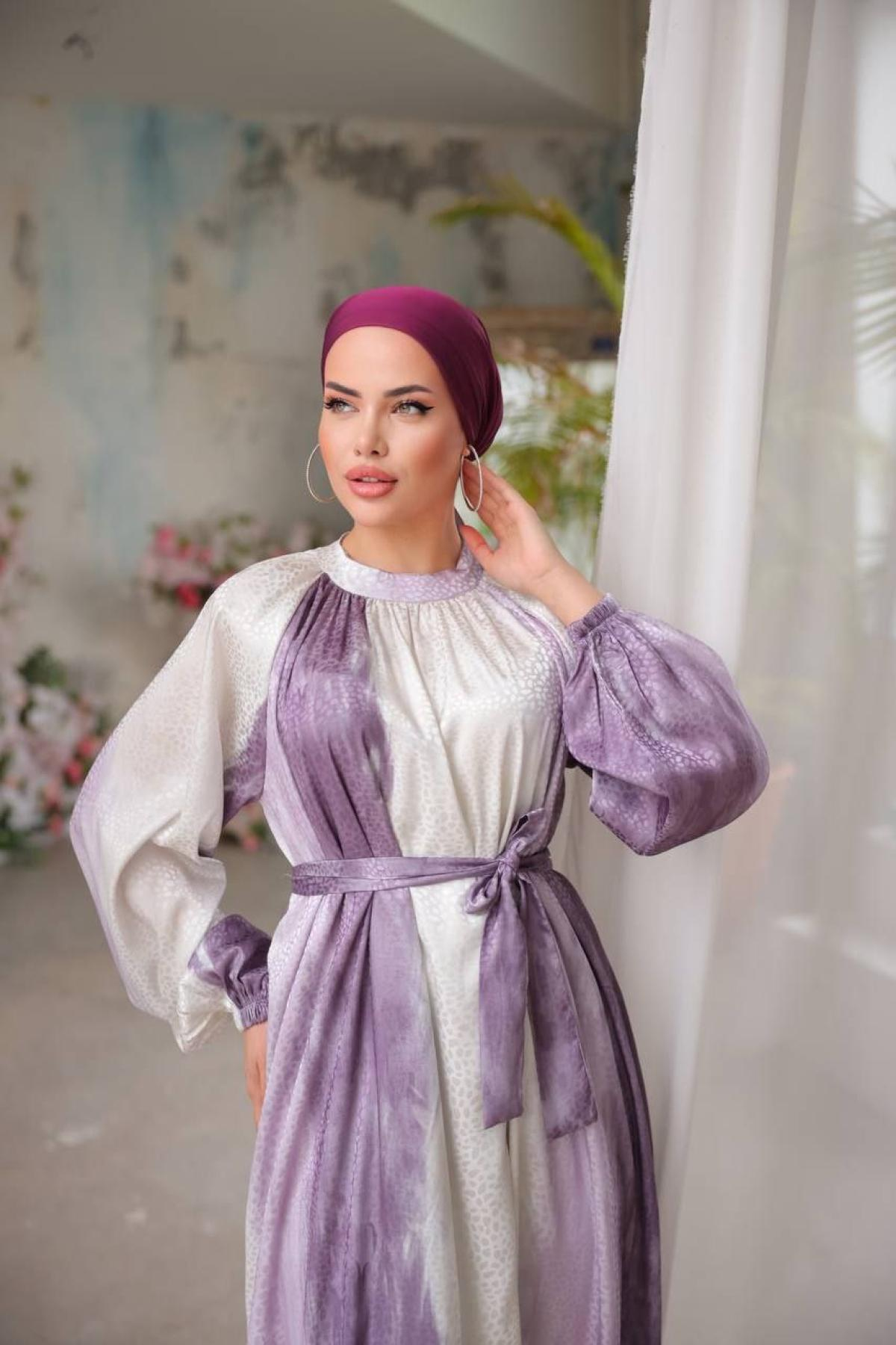 Women hijab maxi dress wholesale Purple color 697331