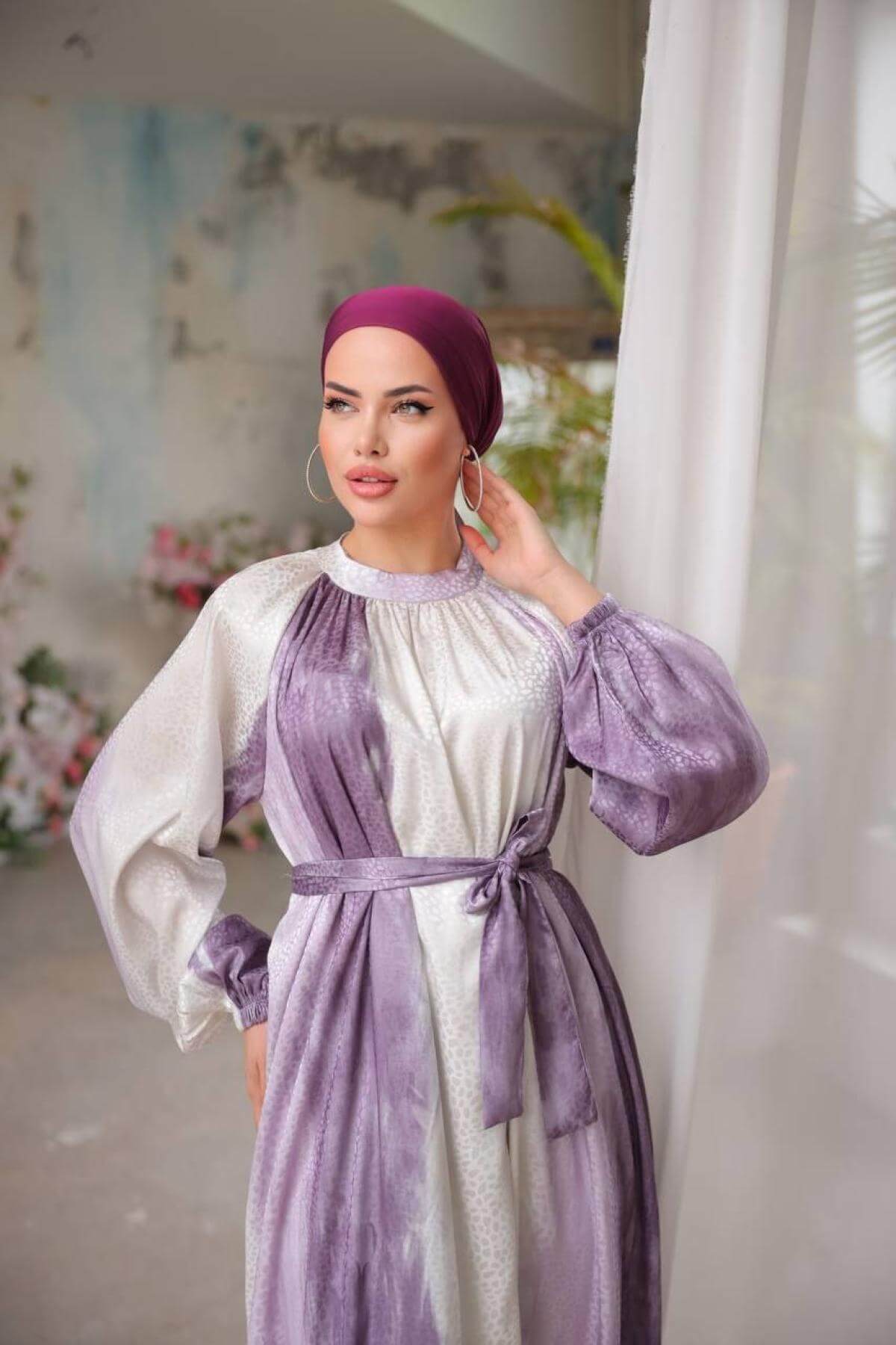 Women hijab maxi dress wholesale Purple color 697331