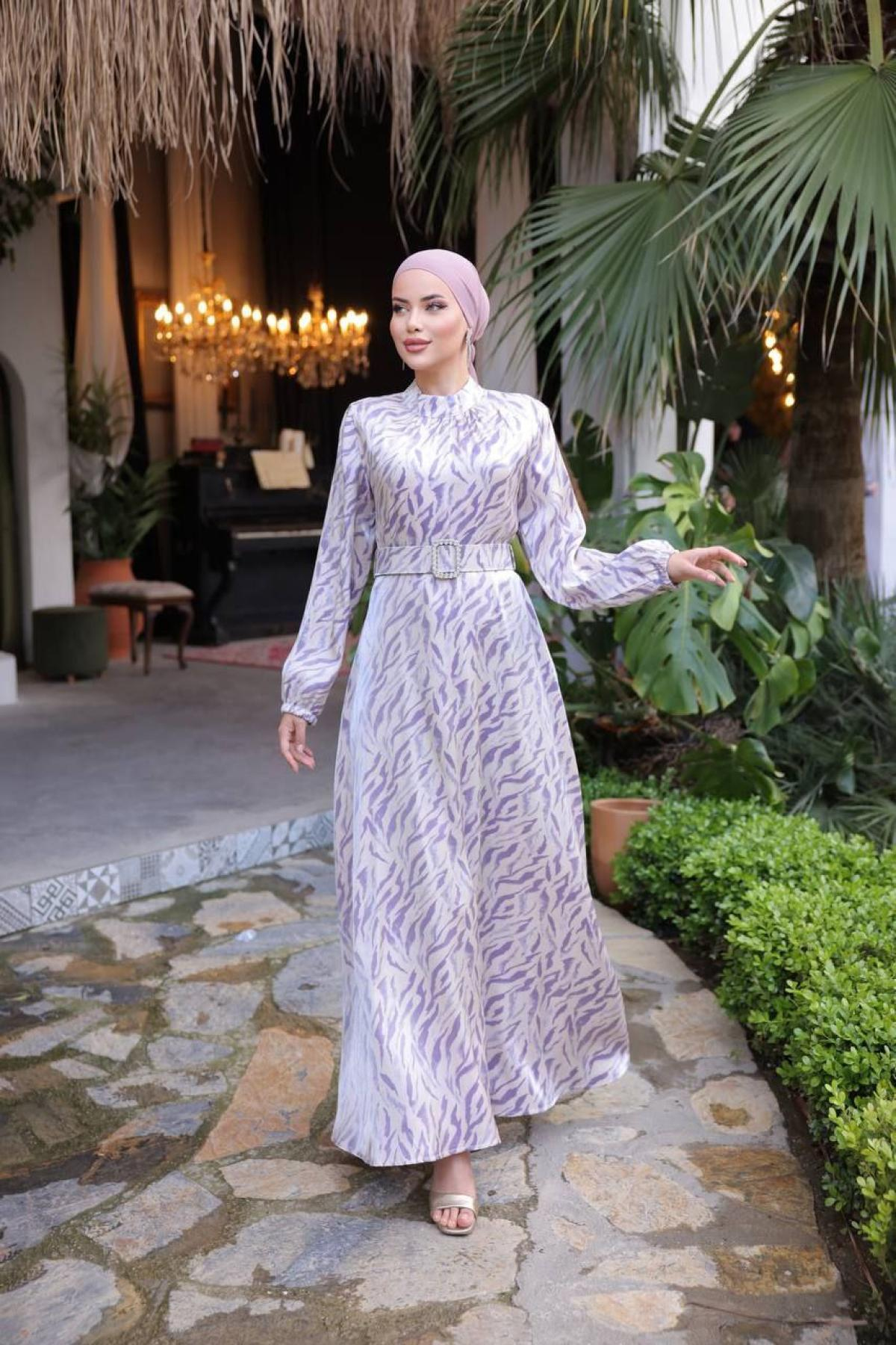 Women hijab maxi dress wholesale Purple color 697341