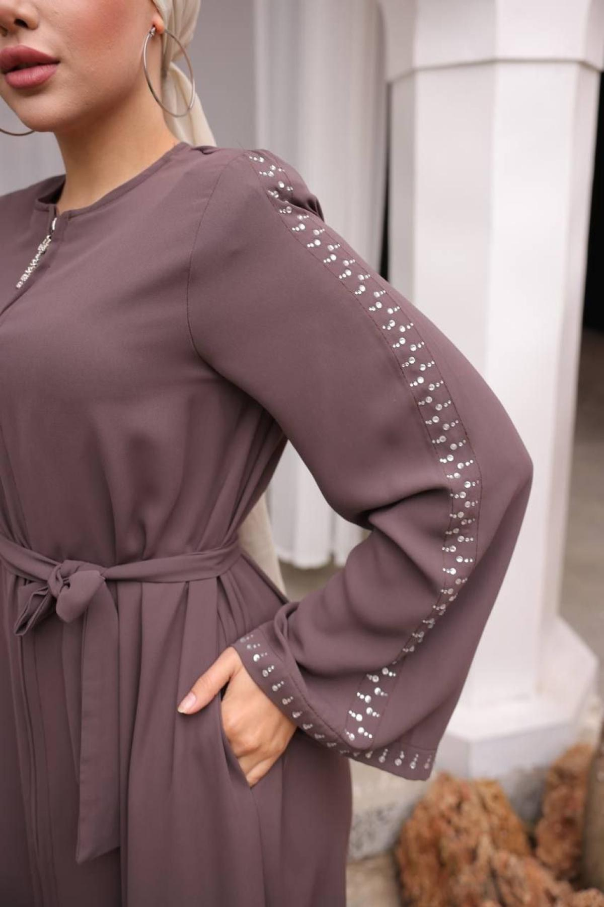 Women hijab maxi dress wholesale Purple color 697408