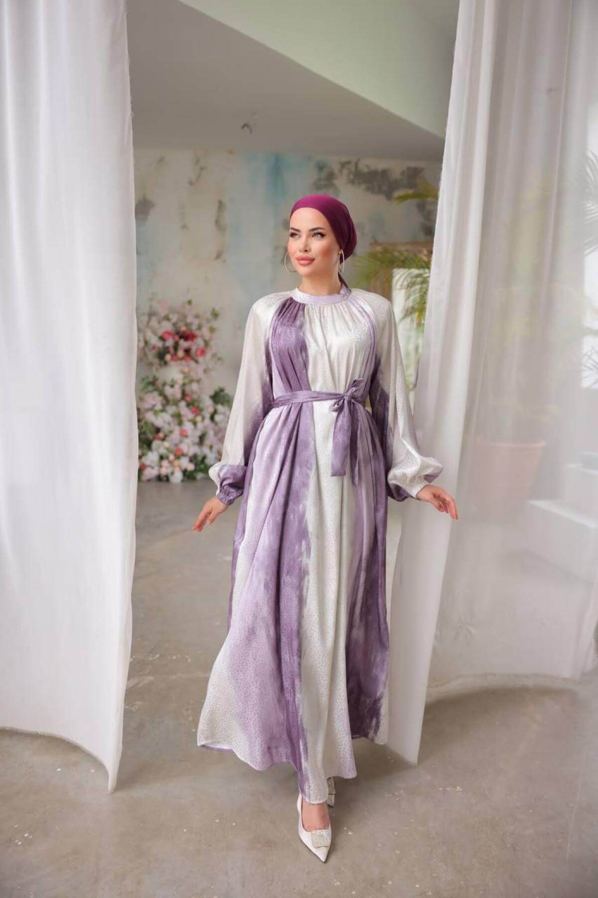 Women hijab maxi dress wholesale Purple color 697331