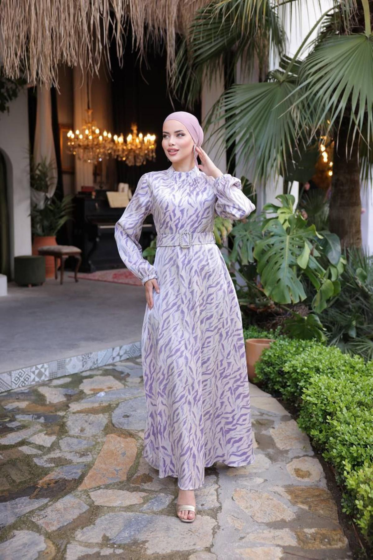Women hijab maxi dress wholesale Purple color 697341