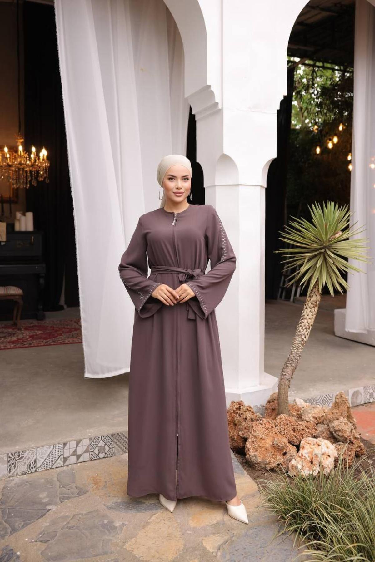 Women hijab maxi dress wholesale Purple color 697408