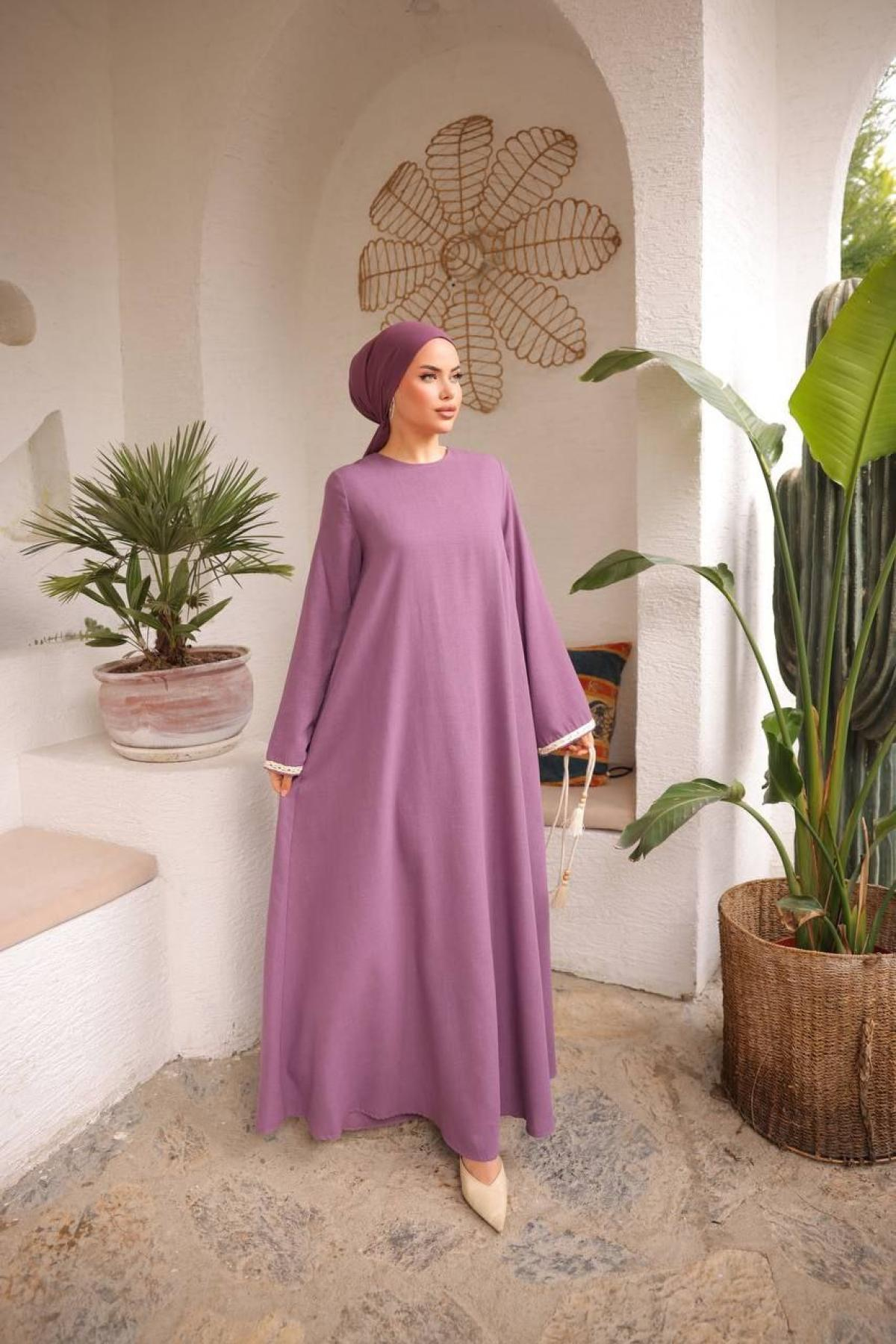 Women hijab maxi dress wholesale Purple color 697423