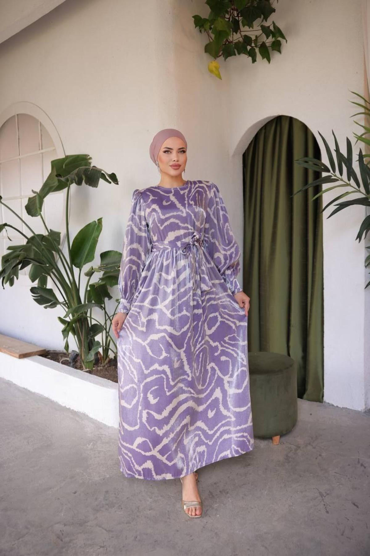 Women hijab maxi dress wholesale Purple color 697357