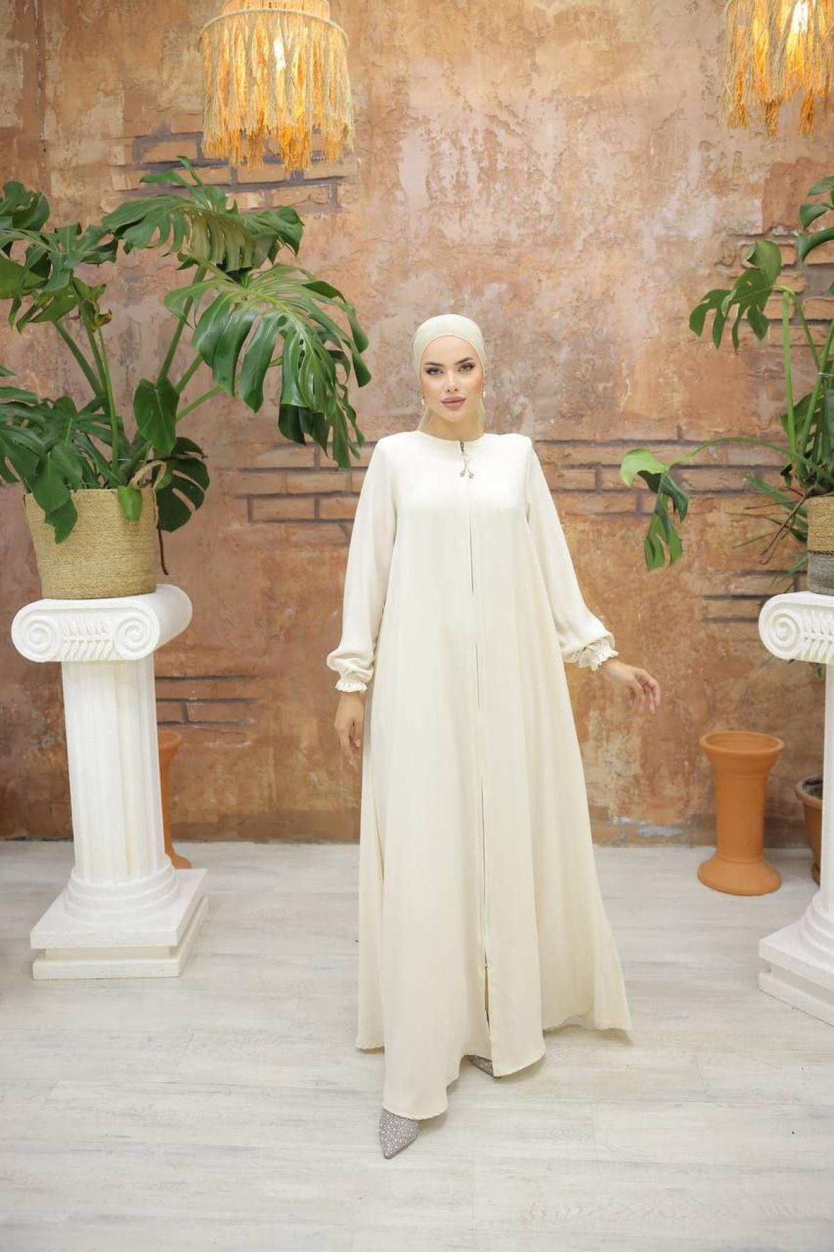 Women hijab maxi dress wholesale White color 697379