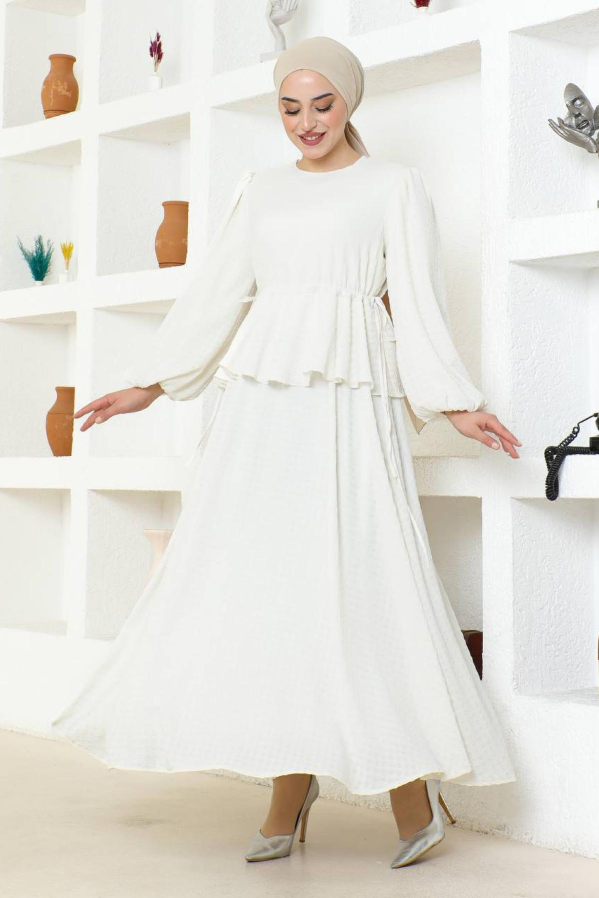 Women hijab maxi dress wholesale White color 695776