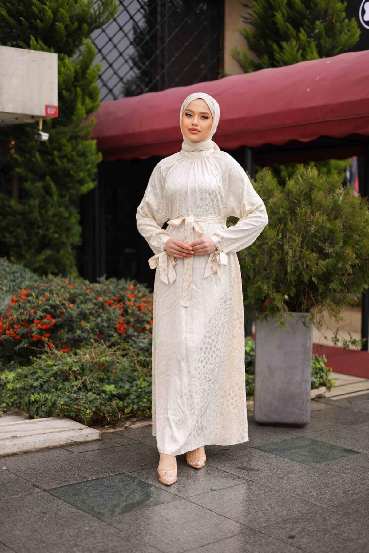 Women hijab maxi dress wholesale White color 695684