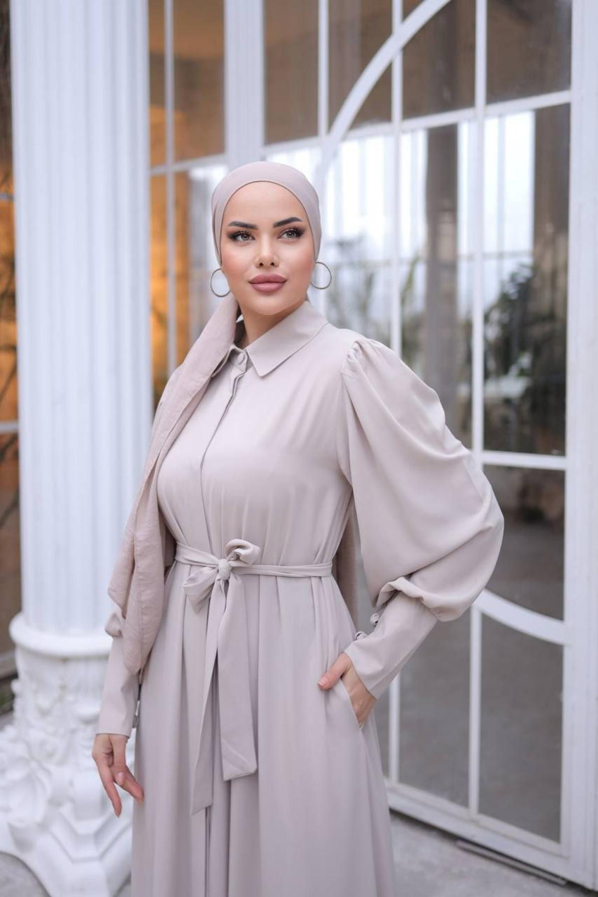 Women hijab maxi dress wholesale White color 697371