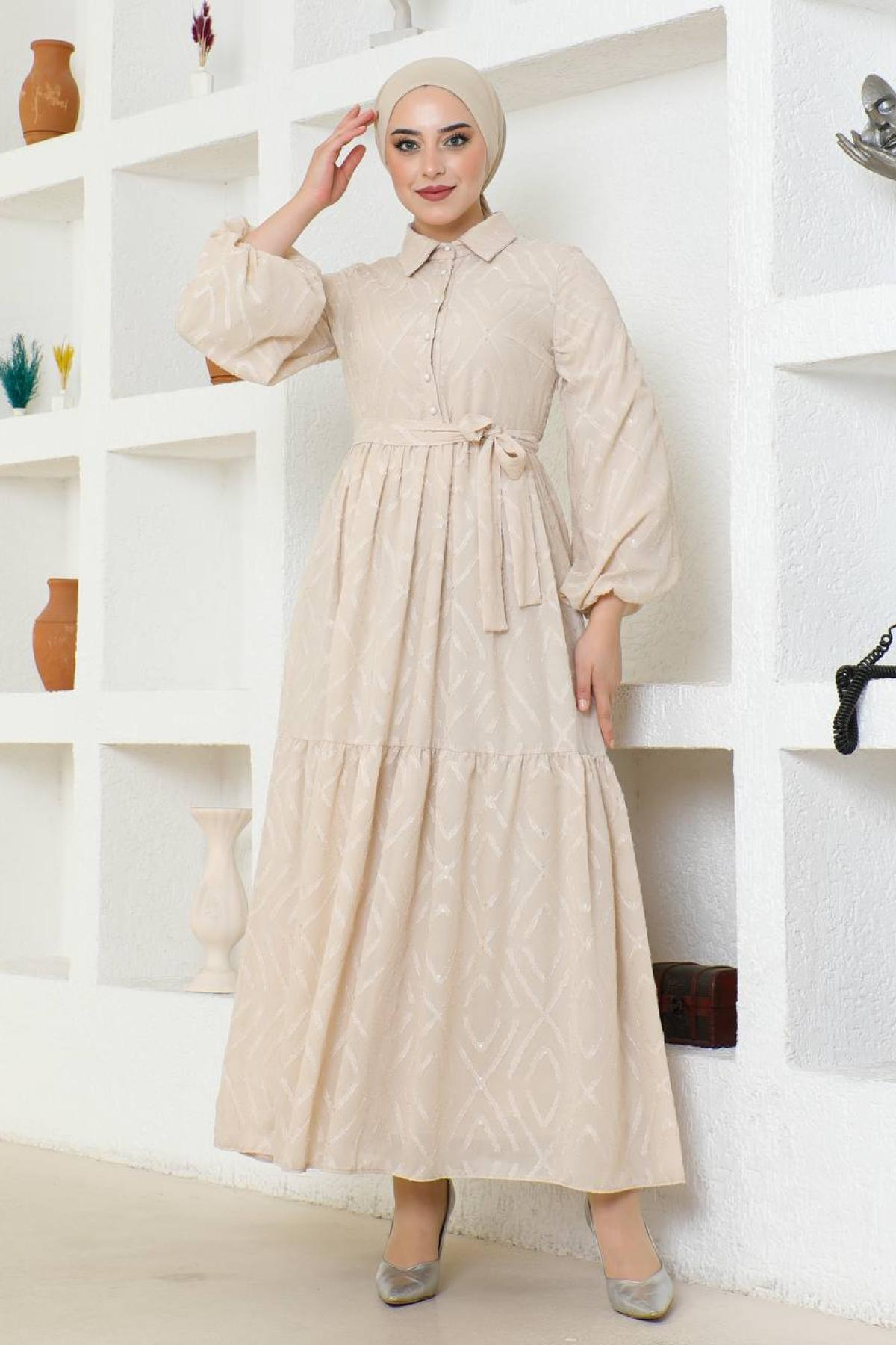 Women hijab maxi dress wholesale White color 695769