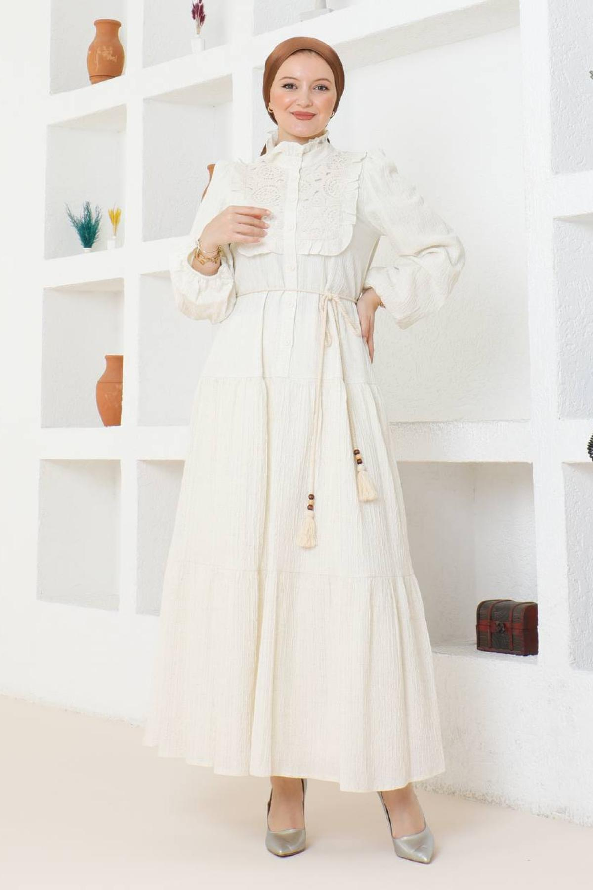 Women hijab maxi dress wholesale White color 695772