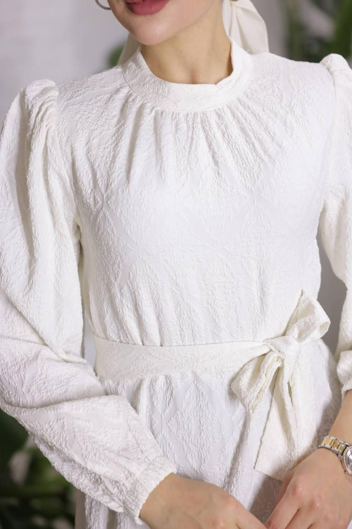 Women hijab maxi dress wholesale White color 697436