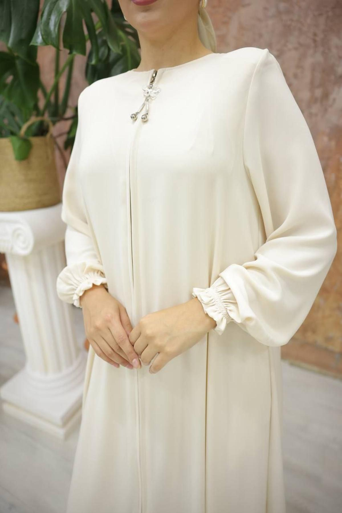Women hijab maxi dress wholesale White color 697379