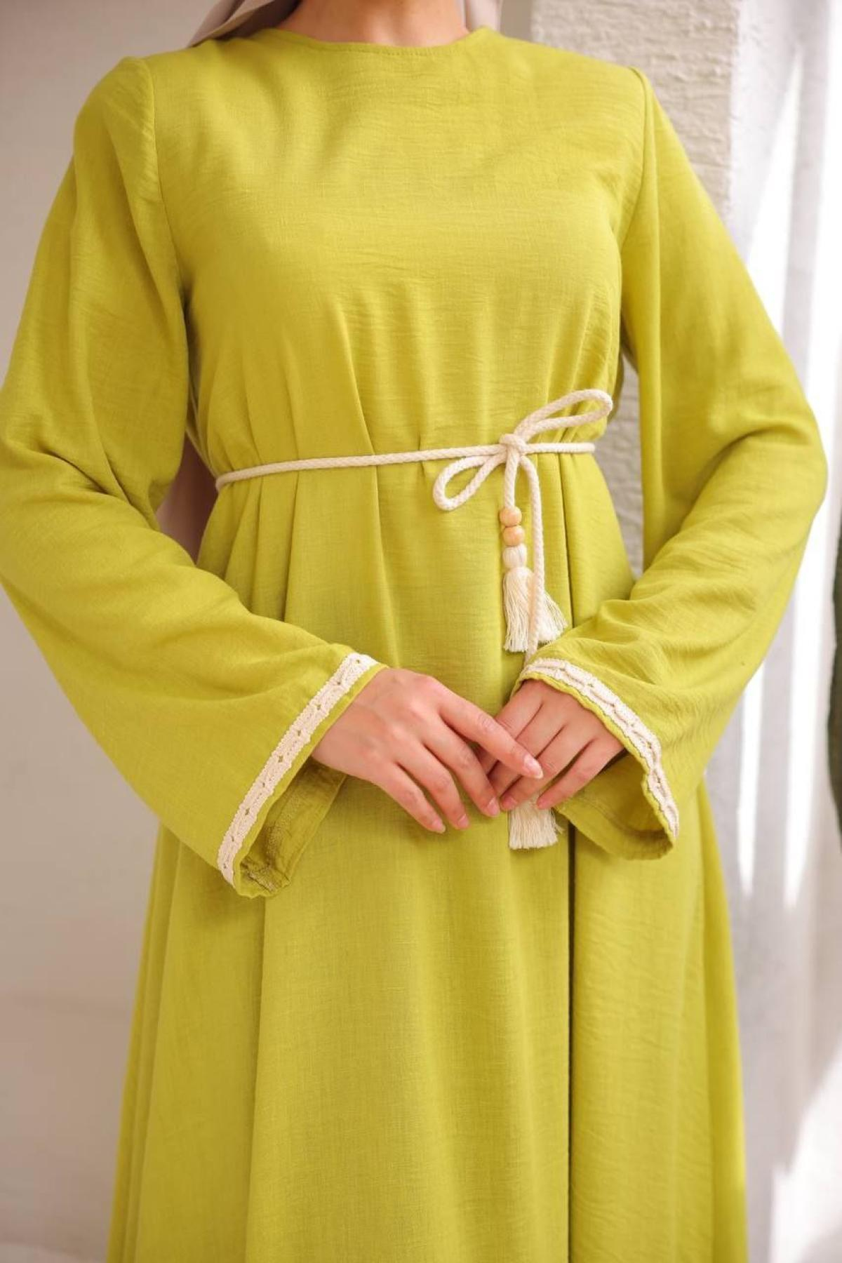 Women hijab maxi dress wholesale Yellow color 697425