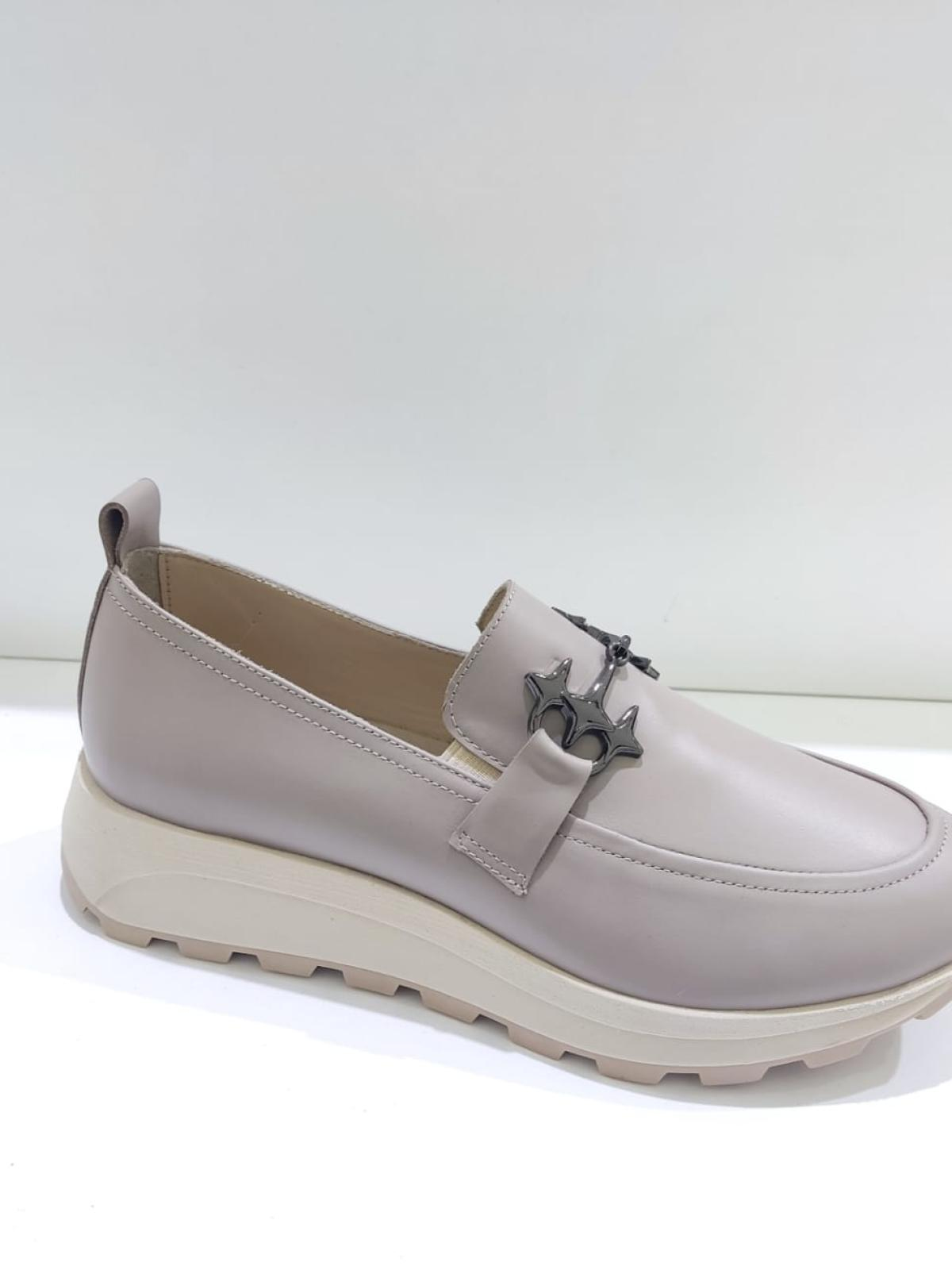 Women leather loafers wholesale Gray color 669489