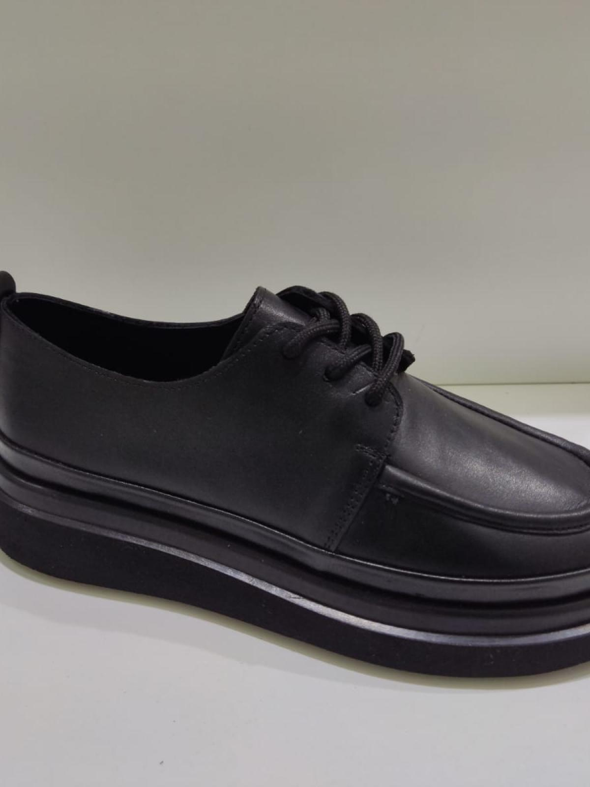 Women leather oxfords wholesale Black color 669504