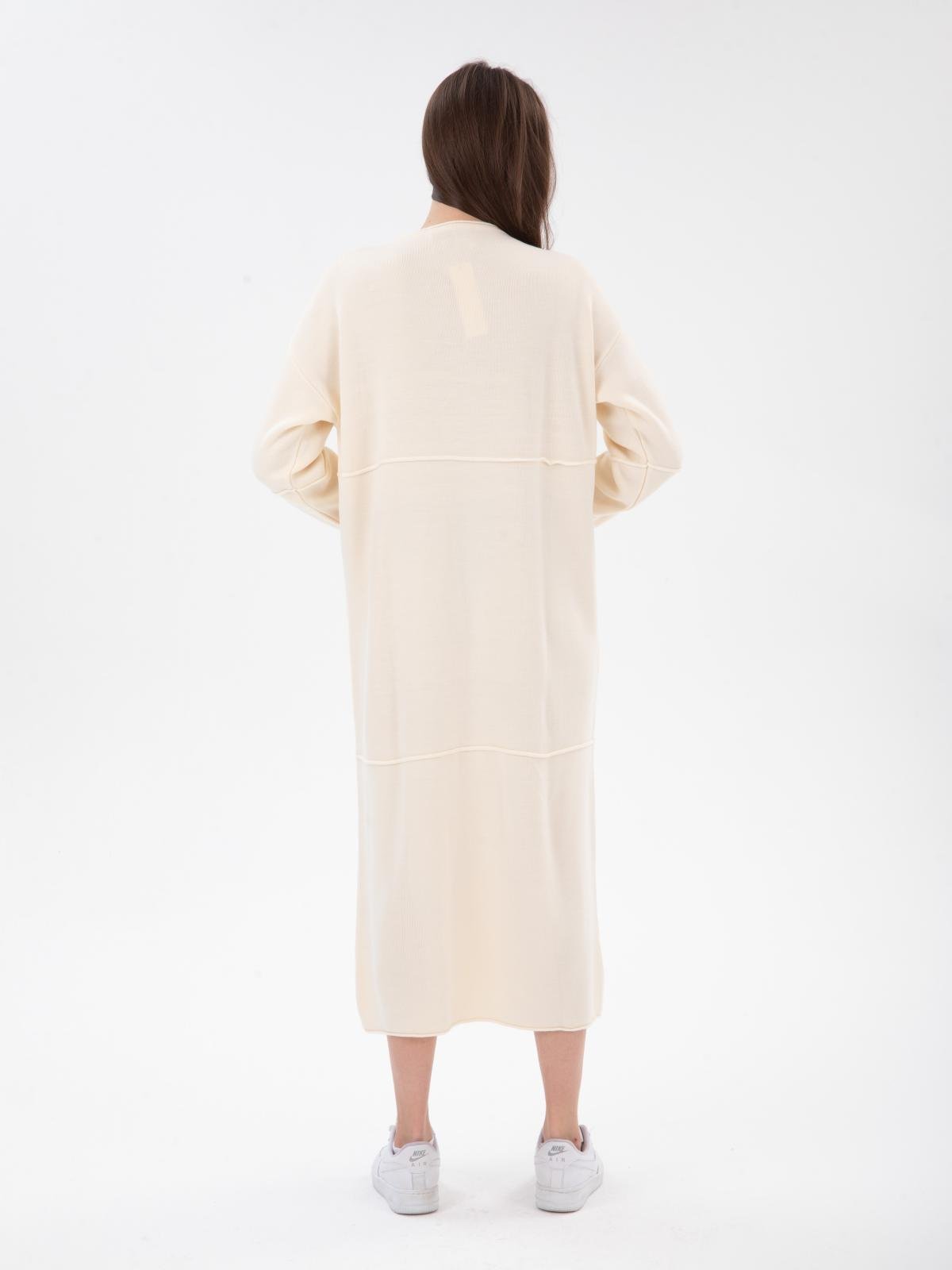 Women long sleeve midi dress wholesale Cream color