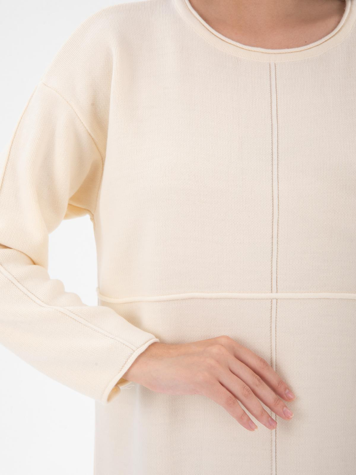 Women long sleeve midi dress wholesale Cream color