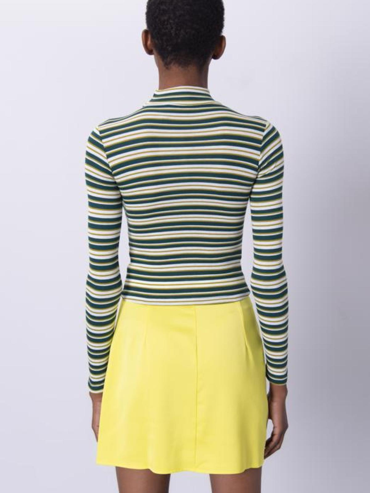 Women long-sleeve stretch-top striped wholesale Green color 680883