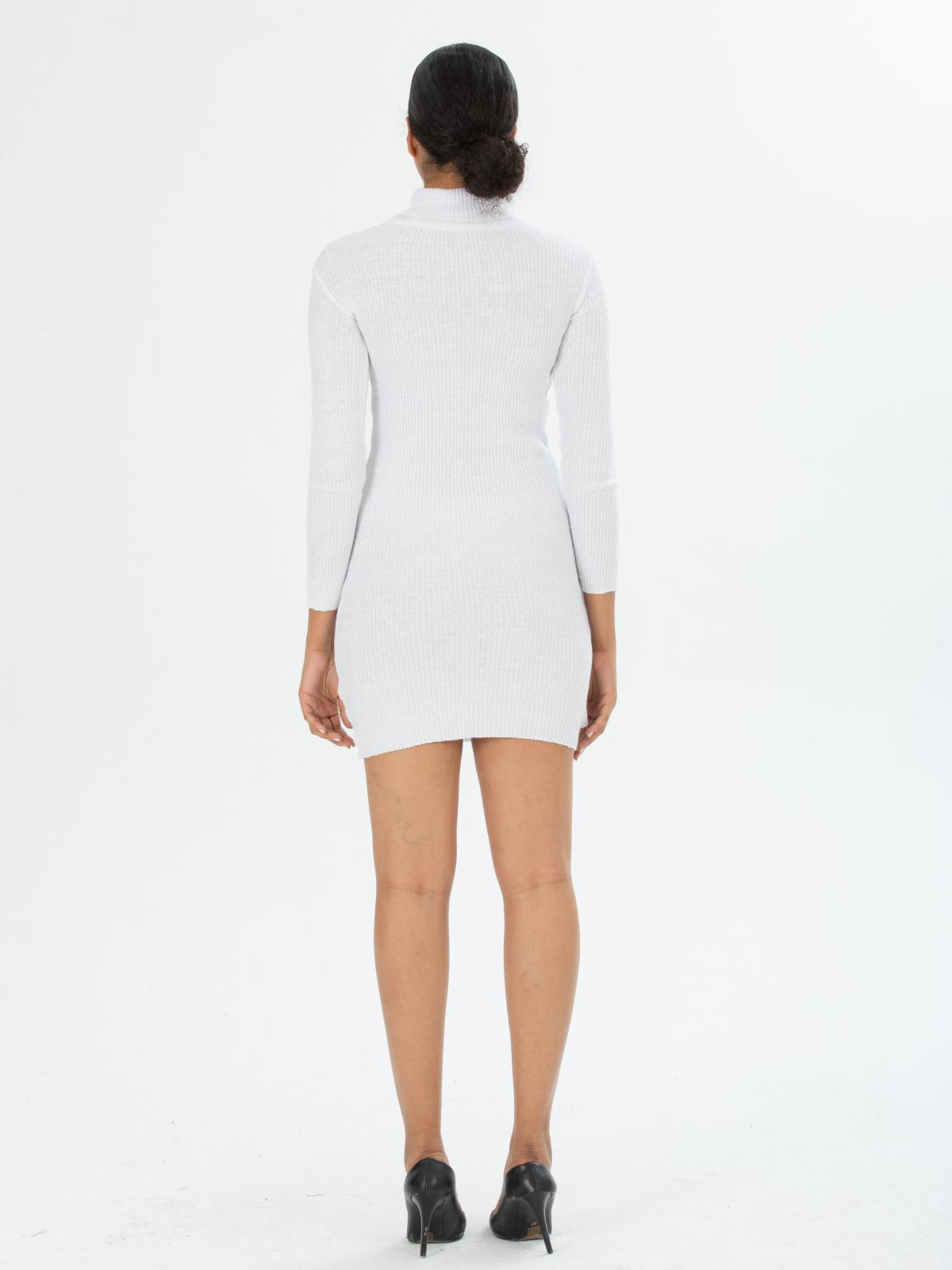 Women long-sleeve turtleneck mini dress  wholesale white color