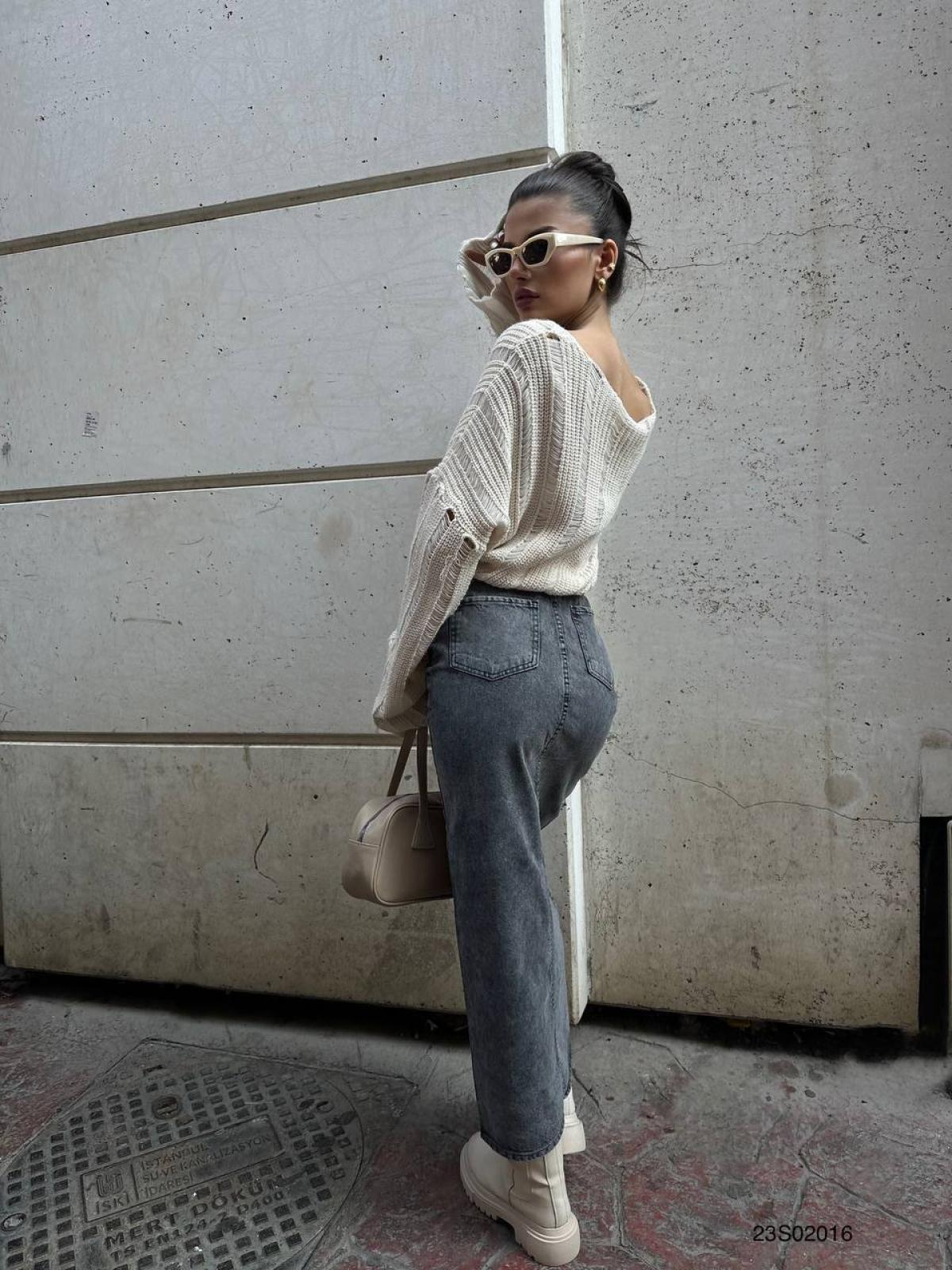Women maxi denim skirt wholesale Gray color 669072