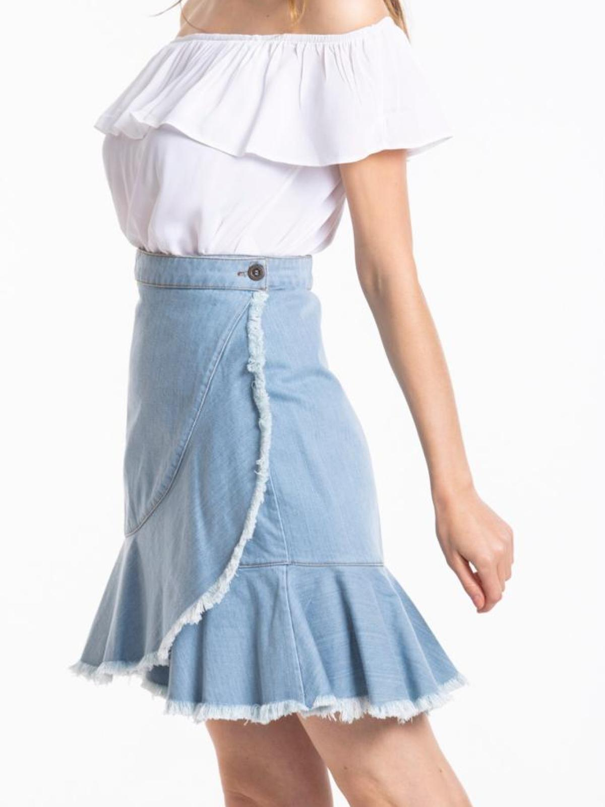 Women mini skirt wholesale Blue color 669359