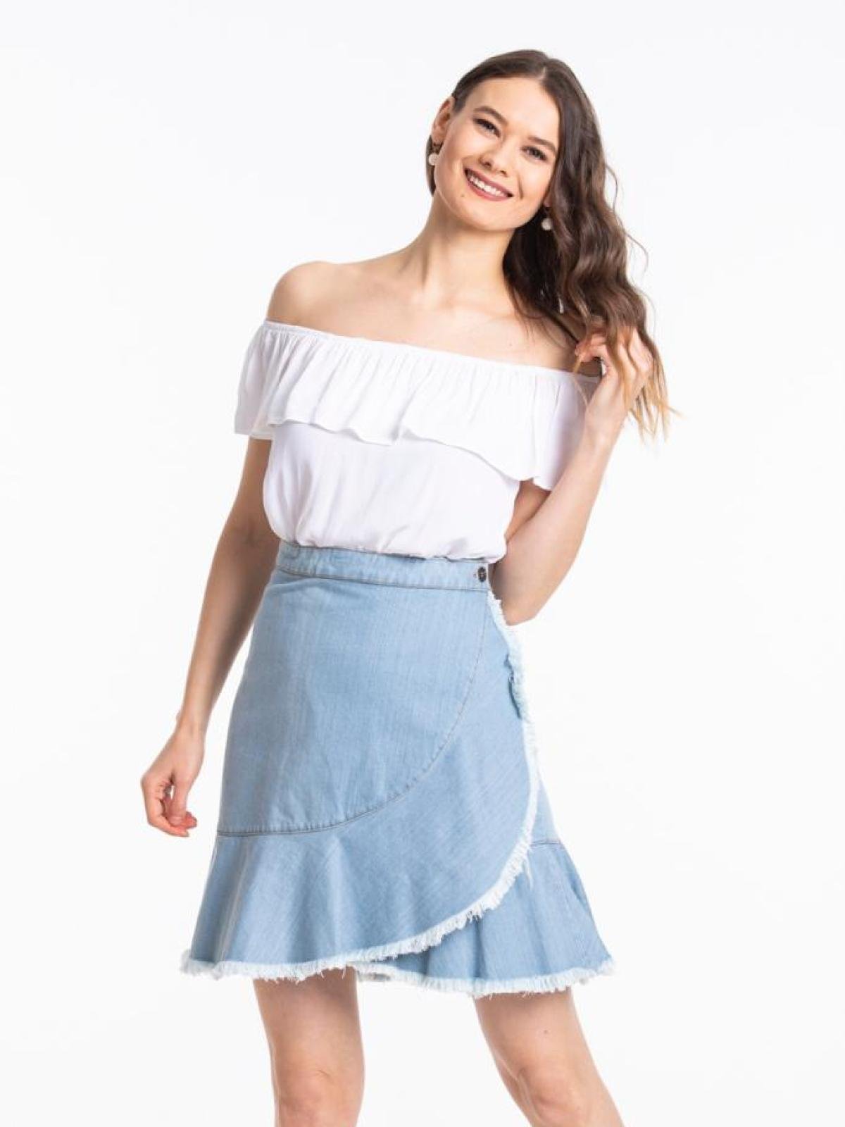 Women mini skirt wholesale Blue color 669359