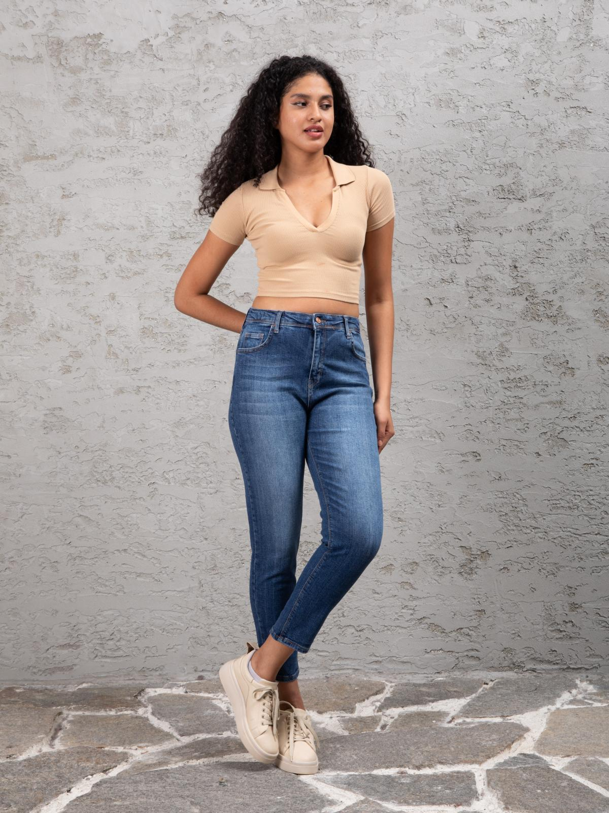 Women mom jeans wholesale Blue color 674014