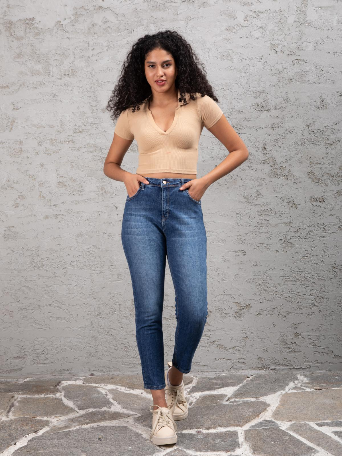 Women mom jeans wholesale Blue color 674014
