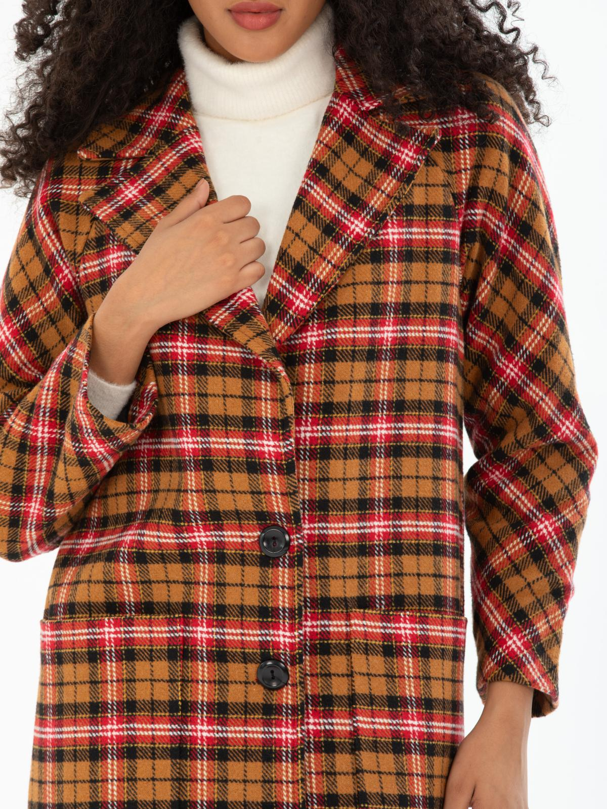 Women patterned coat wholesale Camel color 669542