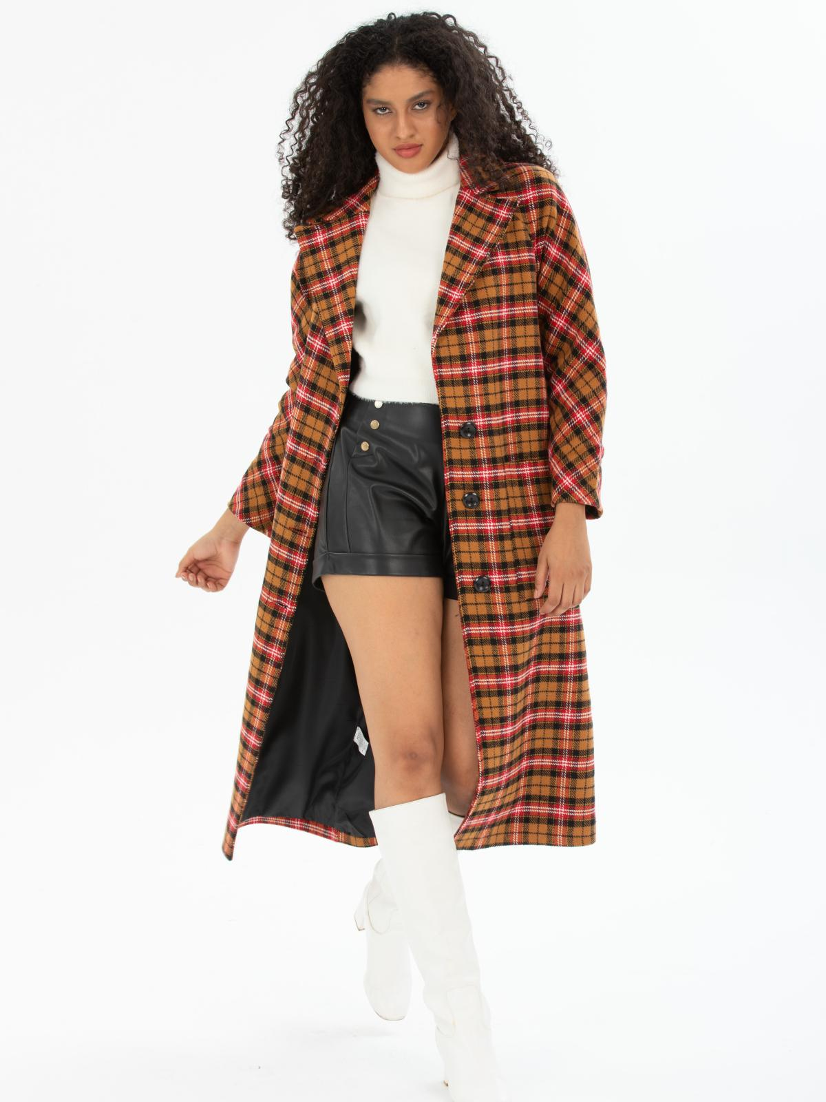 Women patterned coat wholesale Camel color 669542