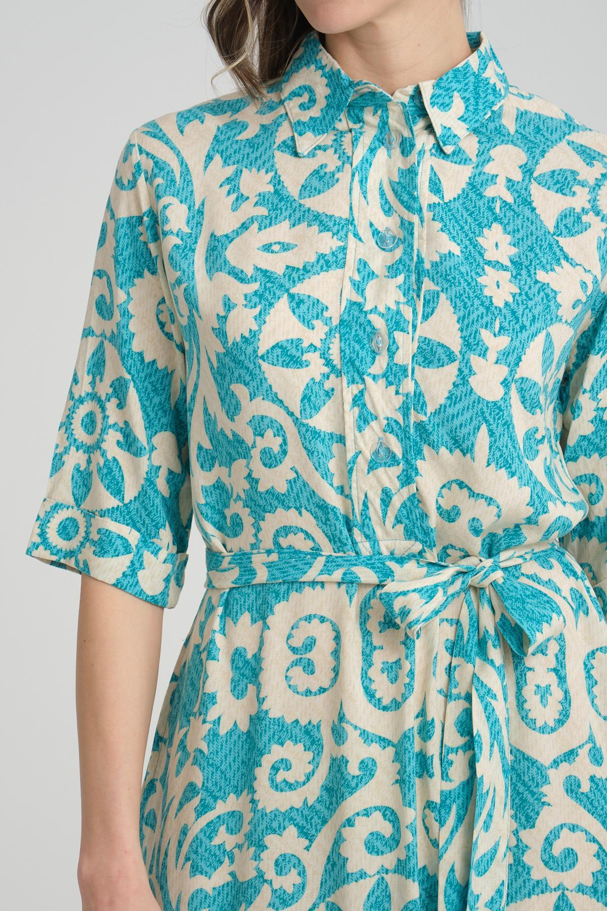 Women patterned midi dress wholesale Green color 693916
