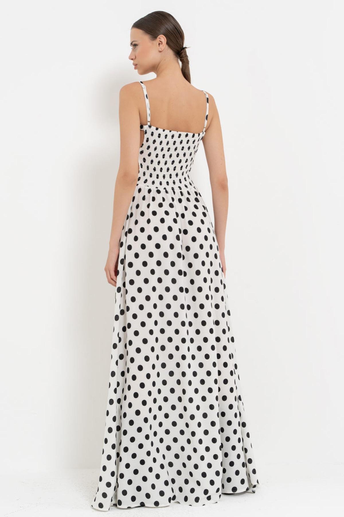 Women polka dot cami maxi dress wholesale White color 698064