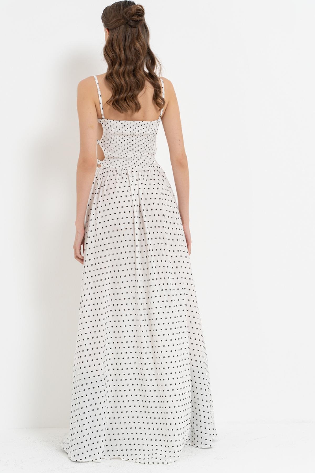 Women polka dot cami maxi dress wholesale White color 698063